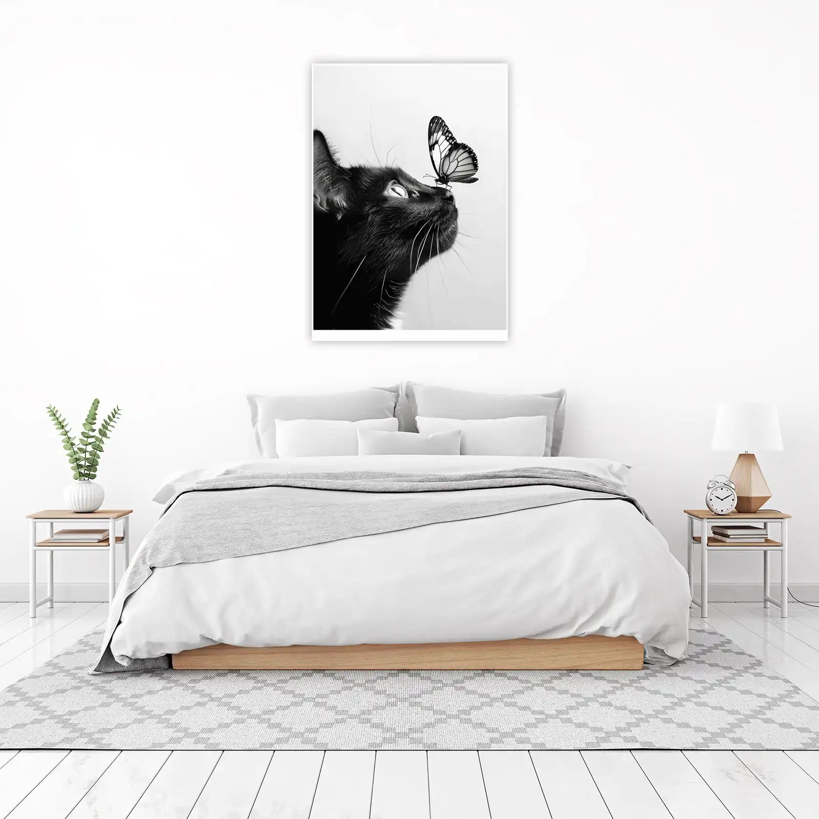 Enchanting Black Cat & Butterfly Wall Art