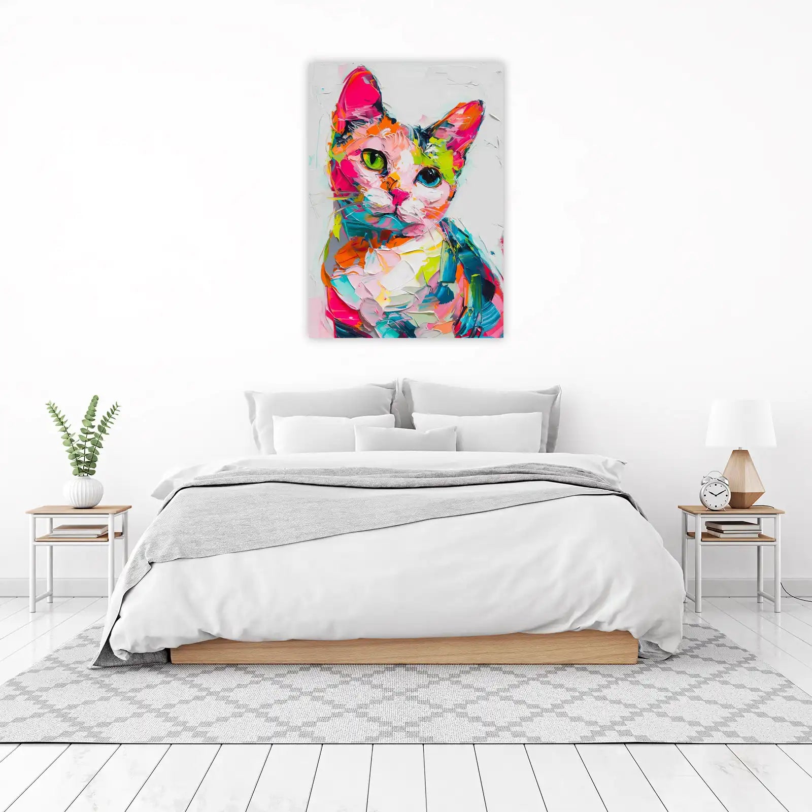 Vibrant Abstract Cat Wall Art