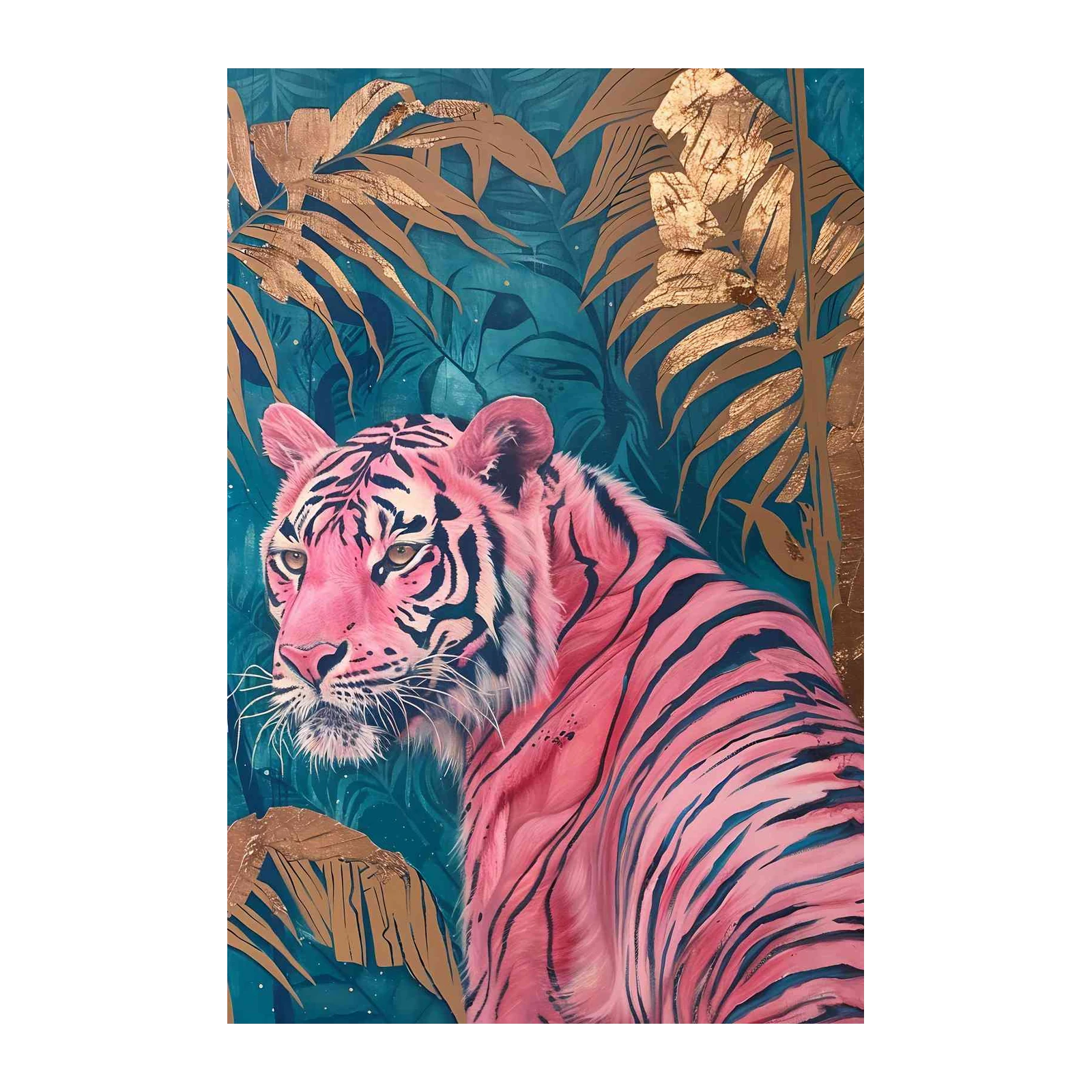 Pink Tiger Jungle Wall Art Wall Art