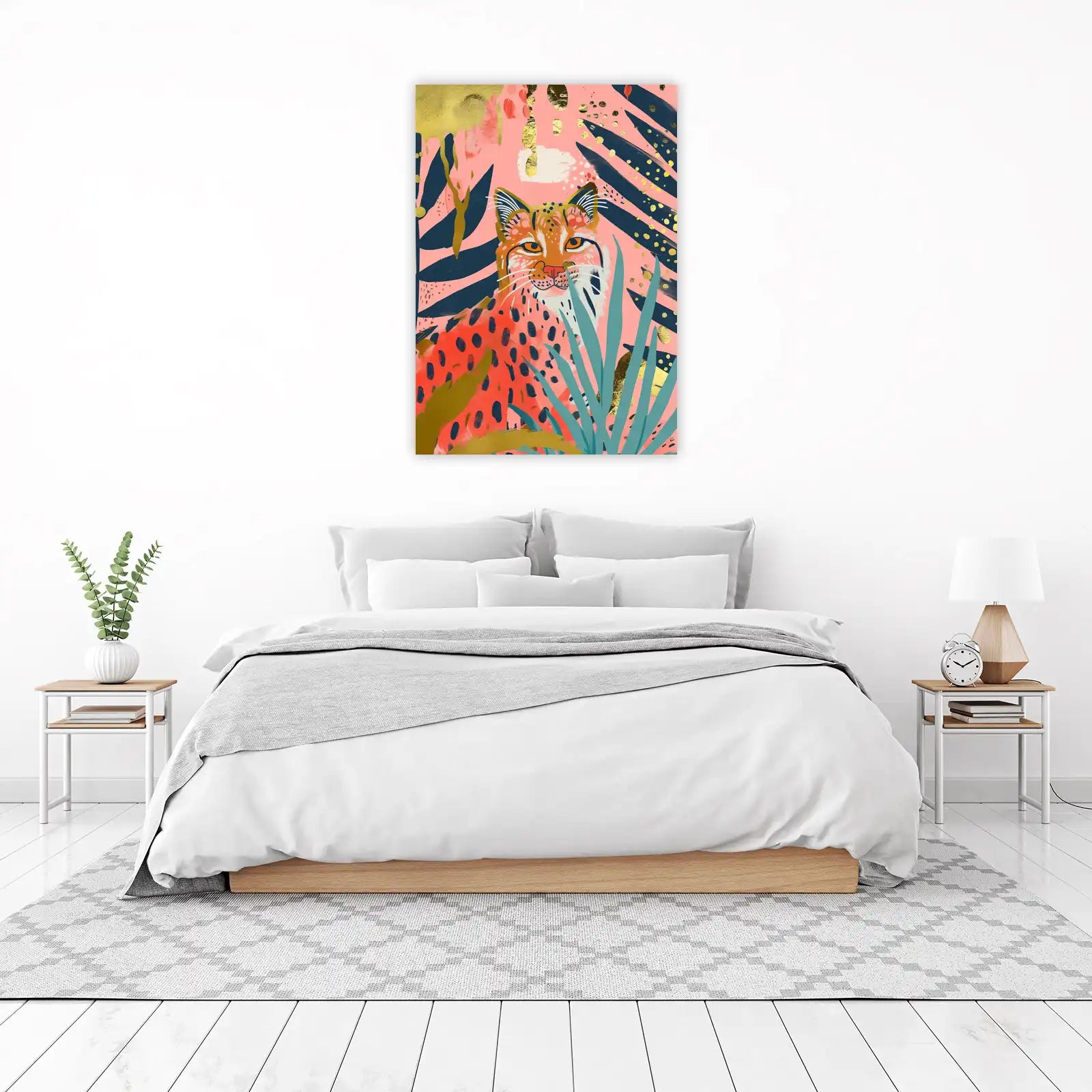 Vibrant Bobcat Jungle Art Wall Art