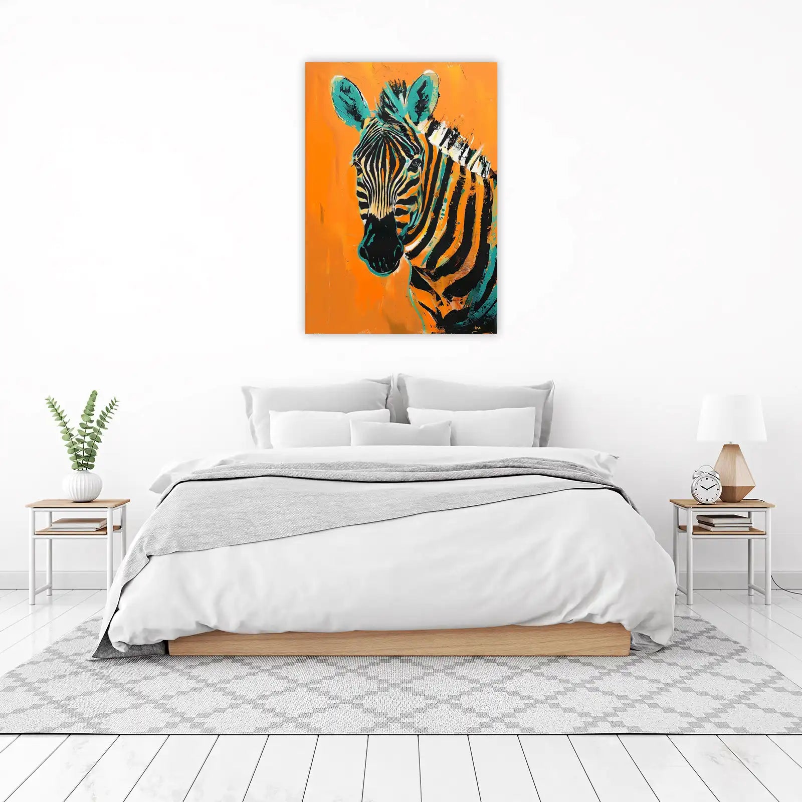 Vibrant Zebra Abstract Wall Art Wall Art
