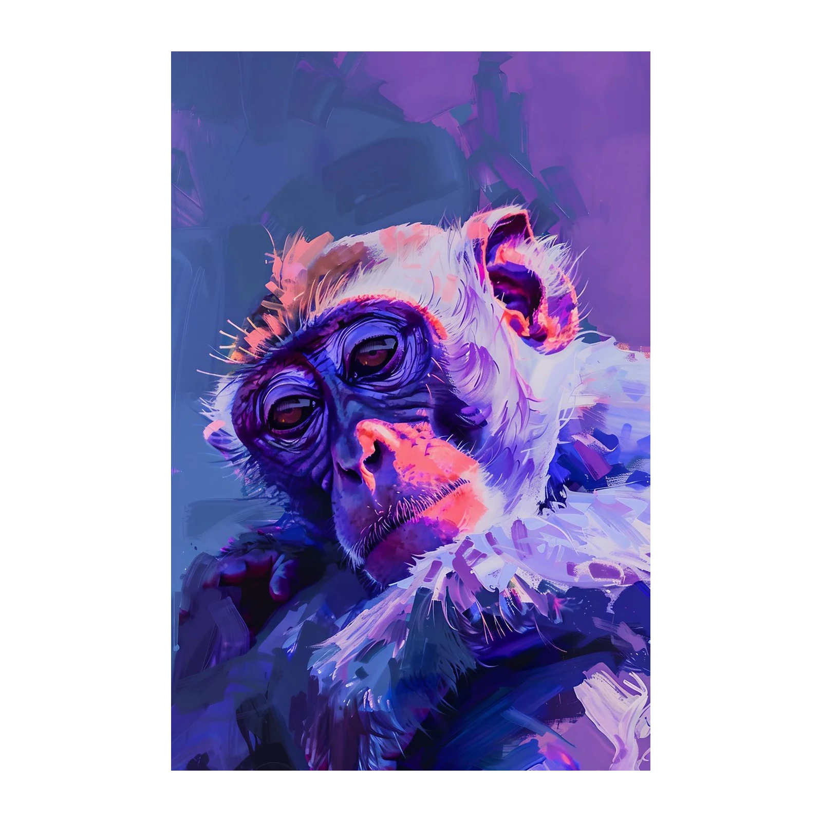 Vibrant Monkey Portrait Wall Art