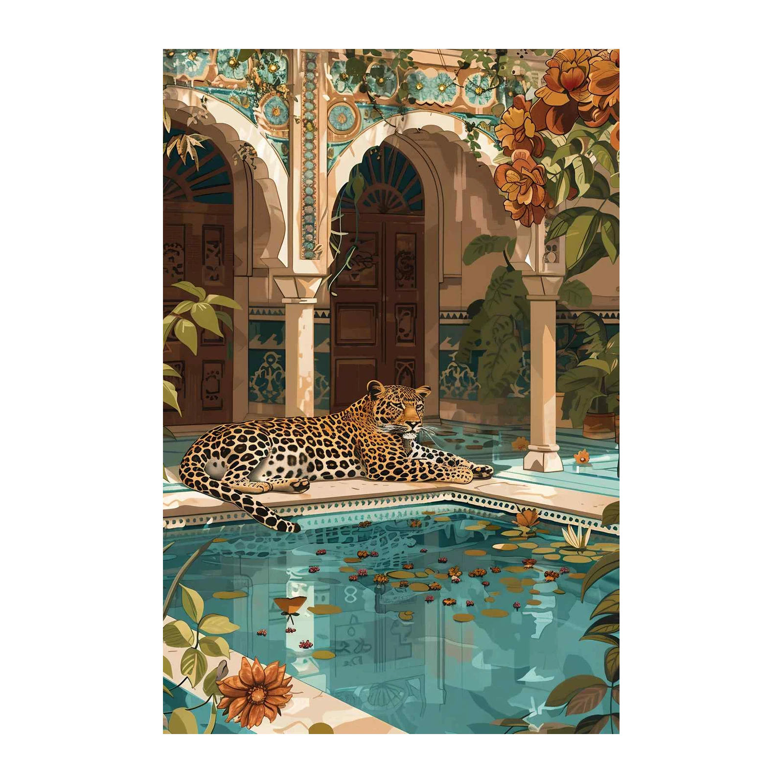 Majestic Leopard Courtyard Wall Art