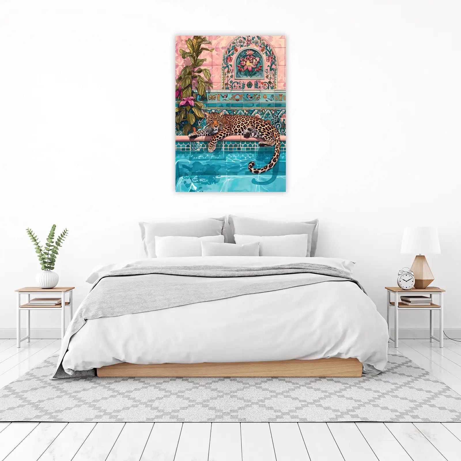 Exotic Leopard Poolside Oasis Wall Art