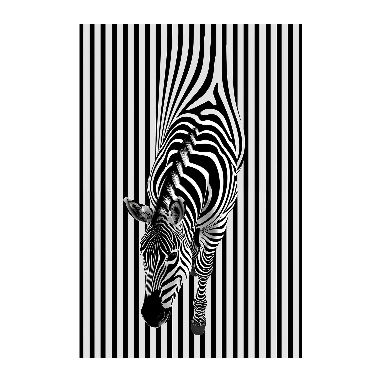 Striking Zebra Abstract Stripe Wall Art