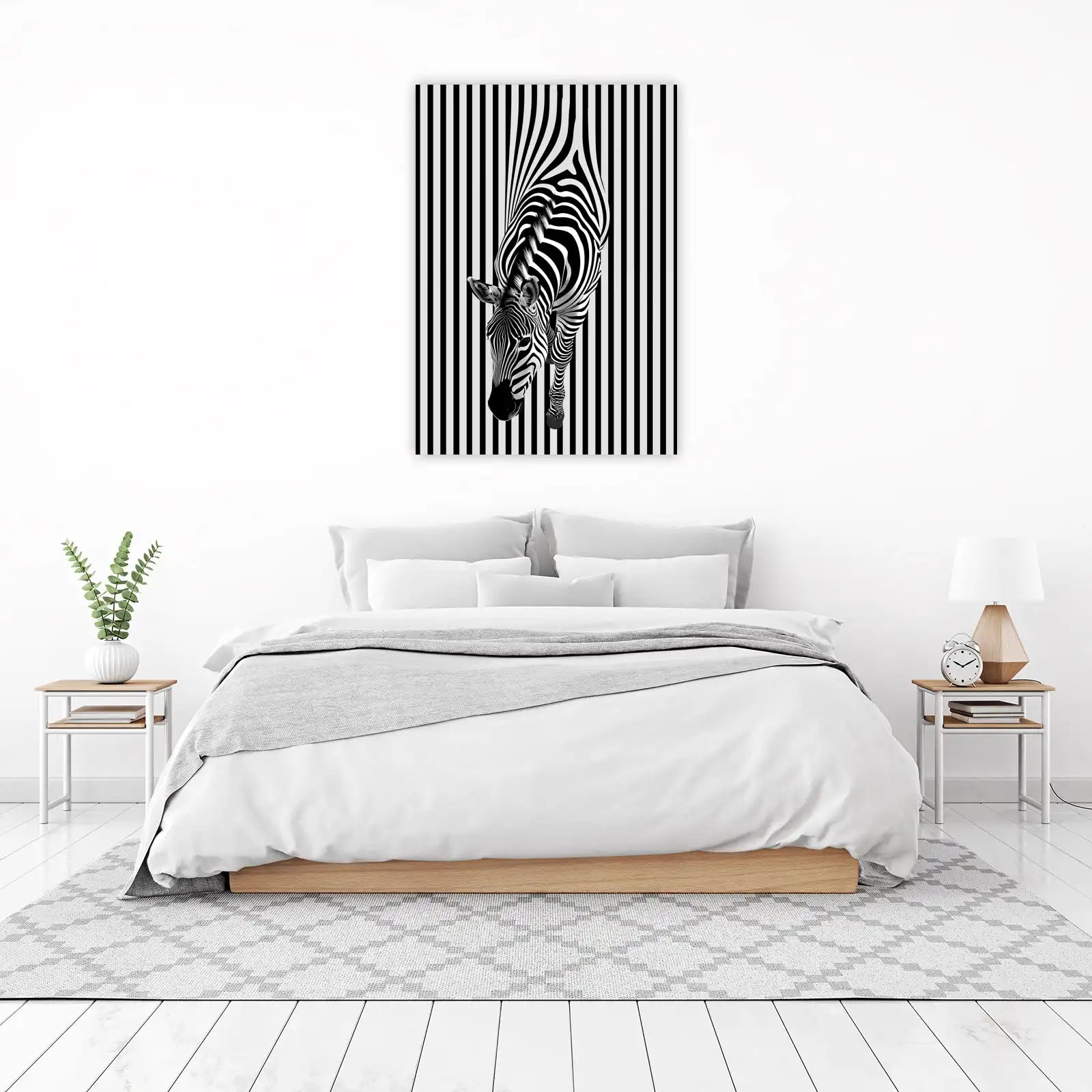 Striking Zebra Abstract Stripe Wall Art