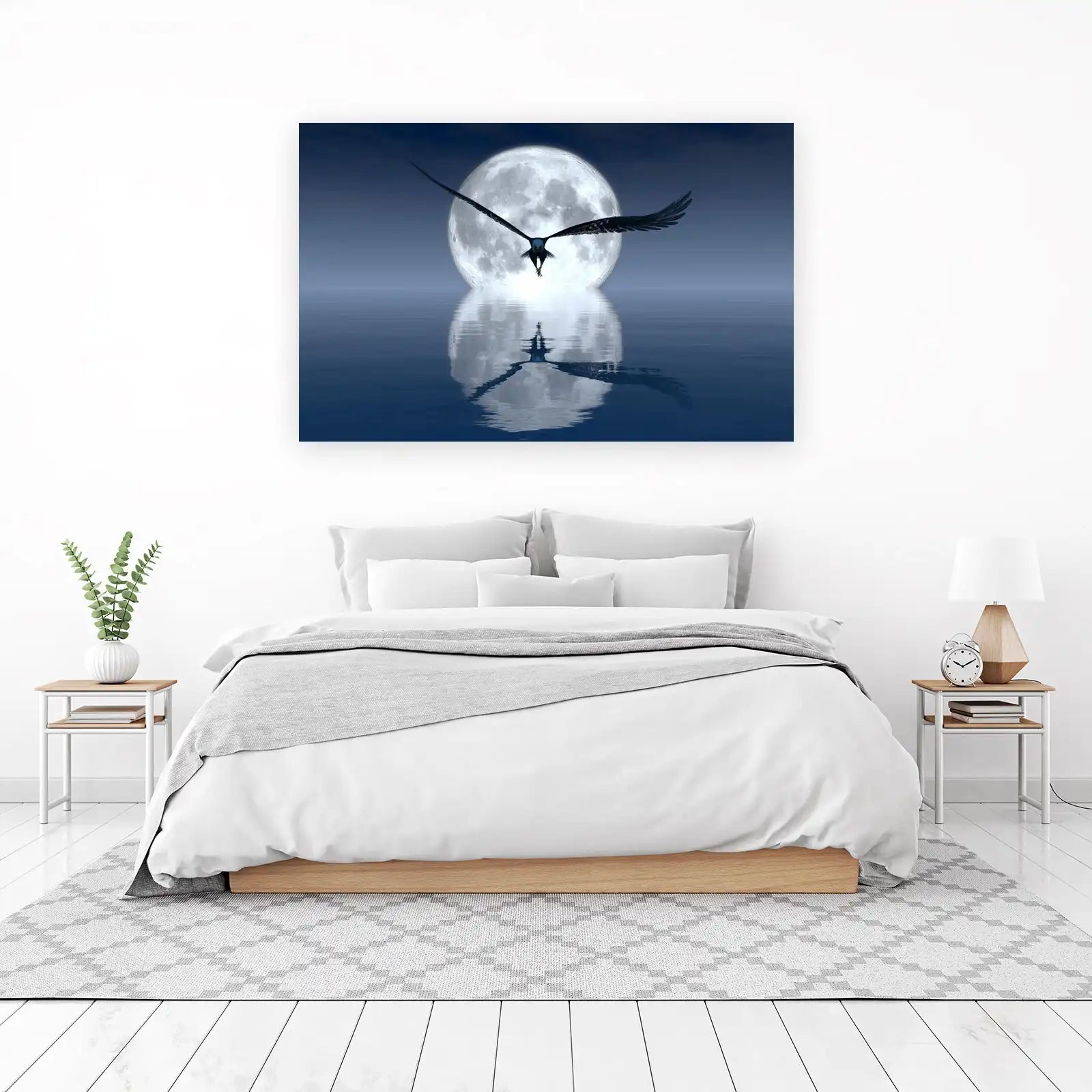 Majestic Eagle Moonlit Flight Wall Art
