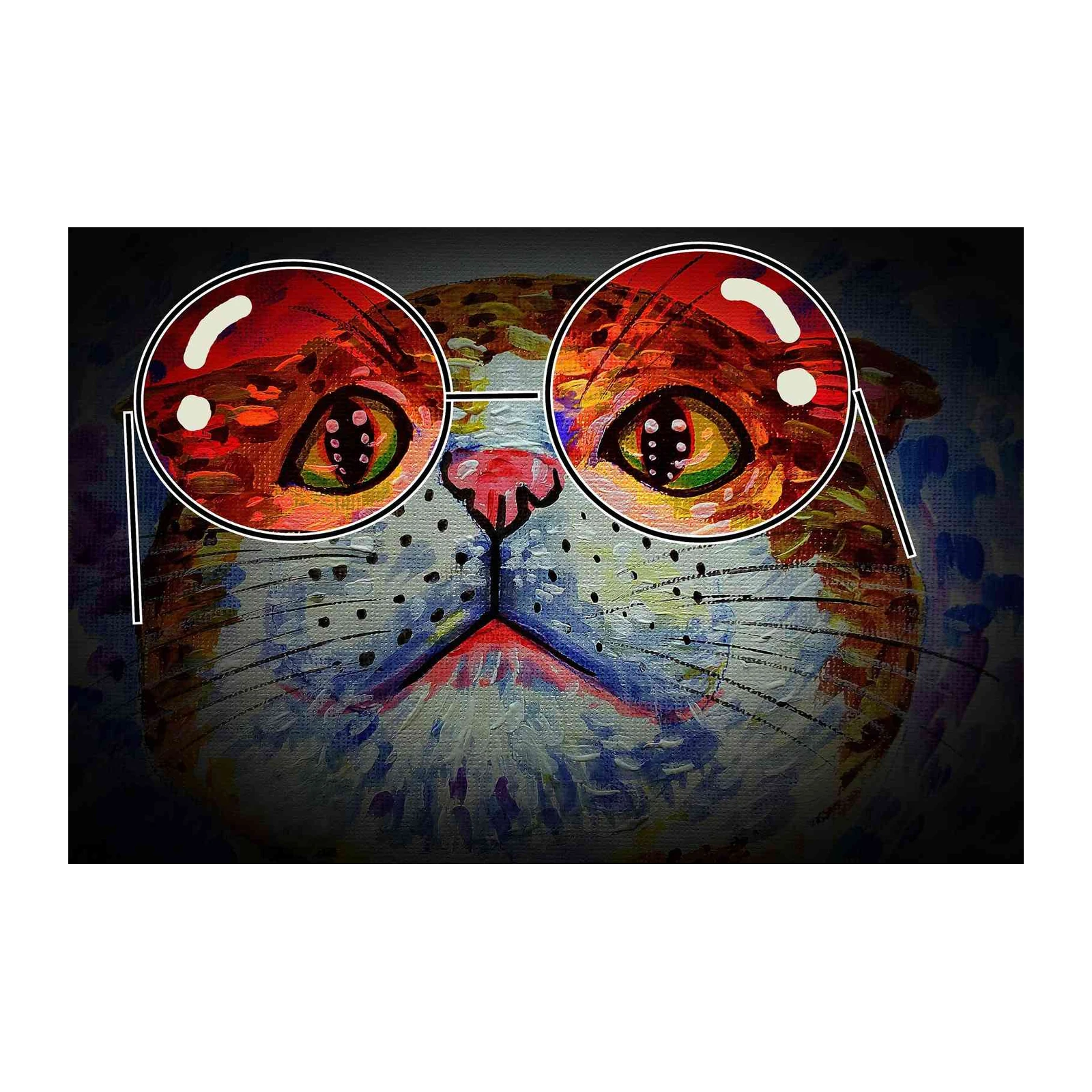 Whimsical Cat with Monocle Wall Art