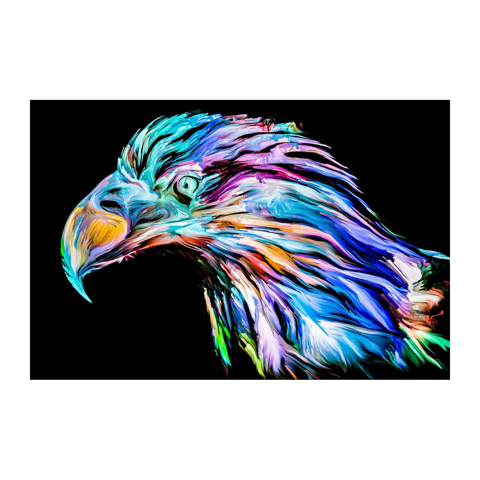 Vibrant Eagle Portrait Abstract Wall Art