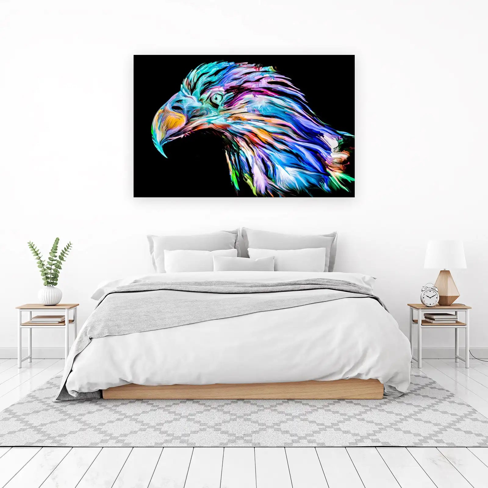 Vibrant Eagle Portrait Abstract Wall Art