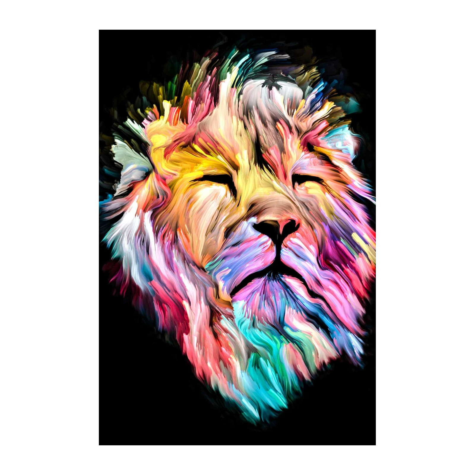 Vibrant Lion of Color Wall Art