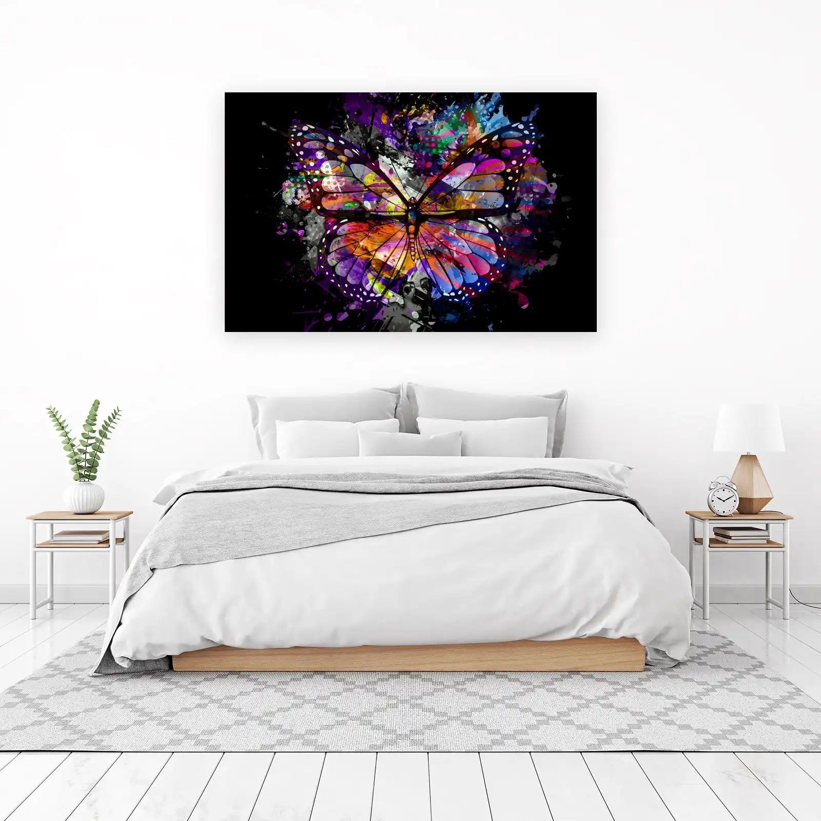 Vibrant Butterfly Splash Art Wall Art