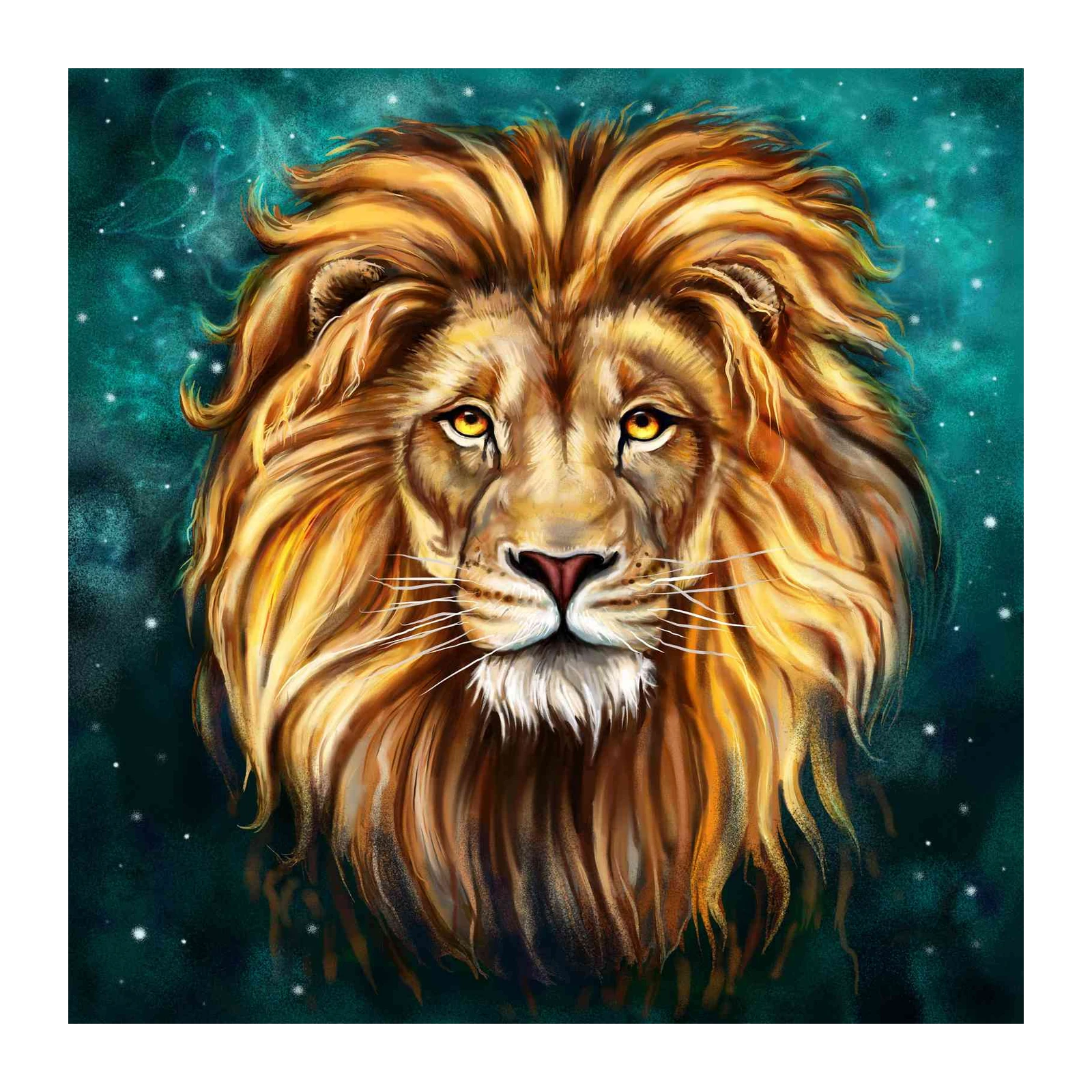Majestic Lion Zodiac Wall Art - Leo Star Sign Art