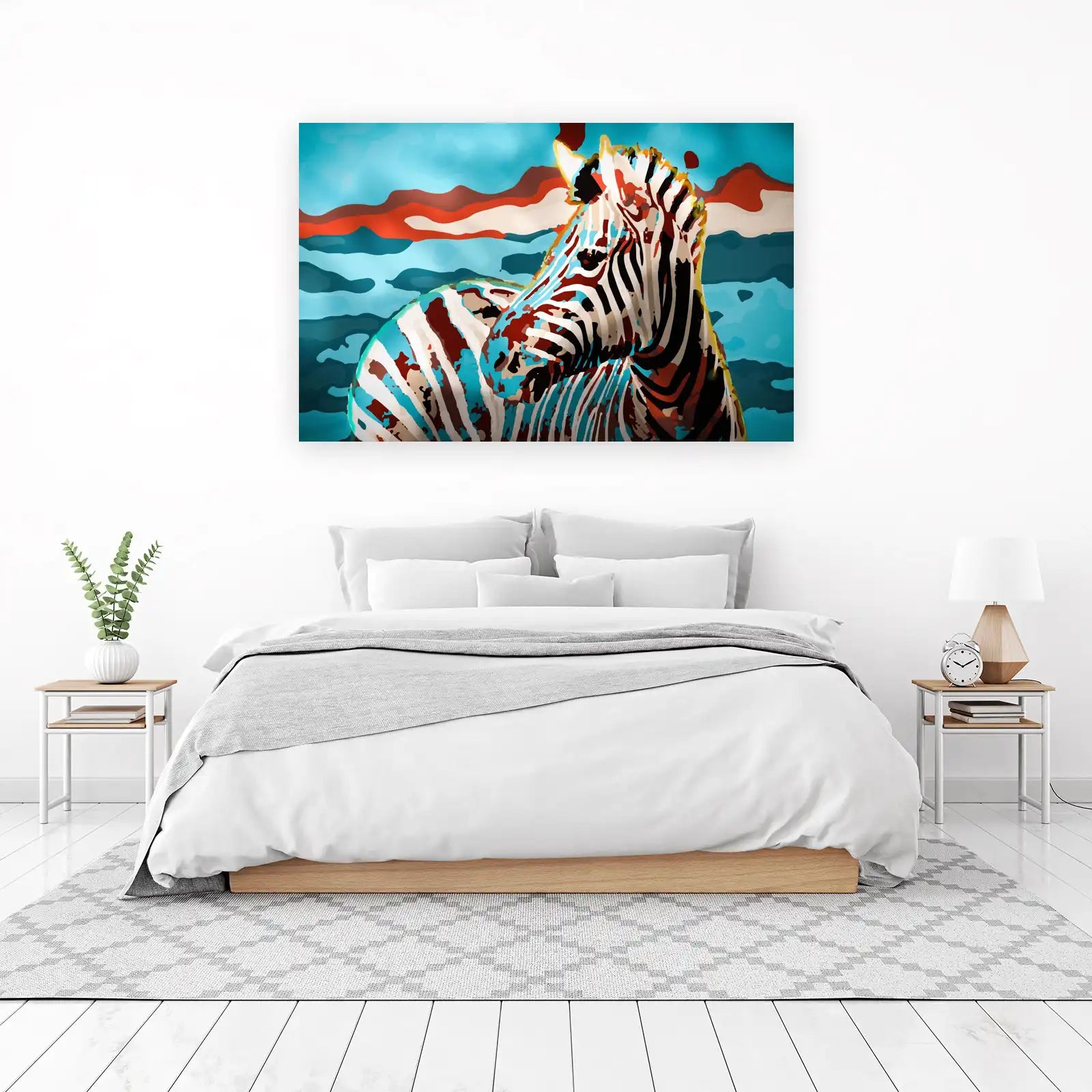 Vibrant Abstract Zebra Wall Art Wall Art