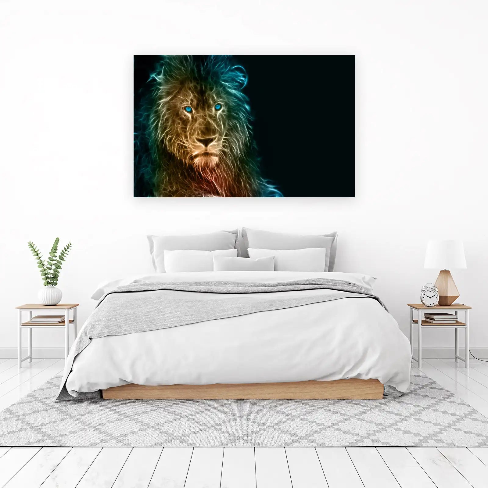 Electric Lion Blue Eyes Wall Art Wall Art