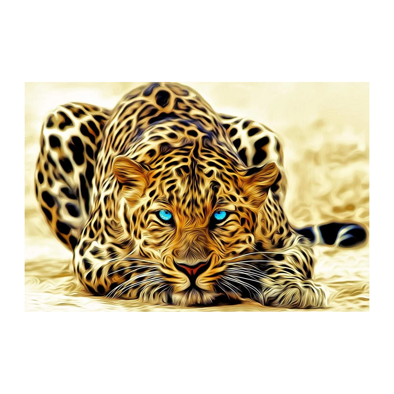 Mesmerizing Leopard Blue Eyes Wall Art