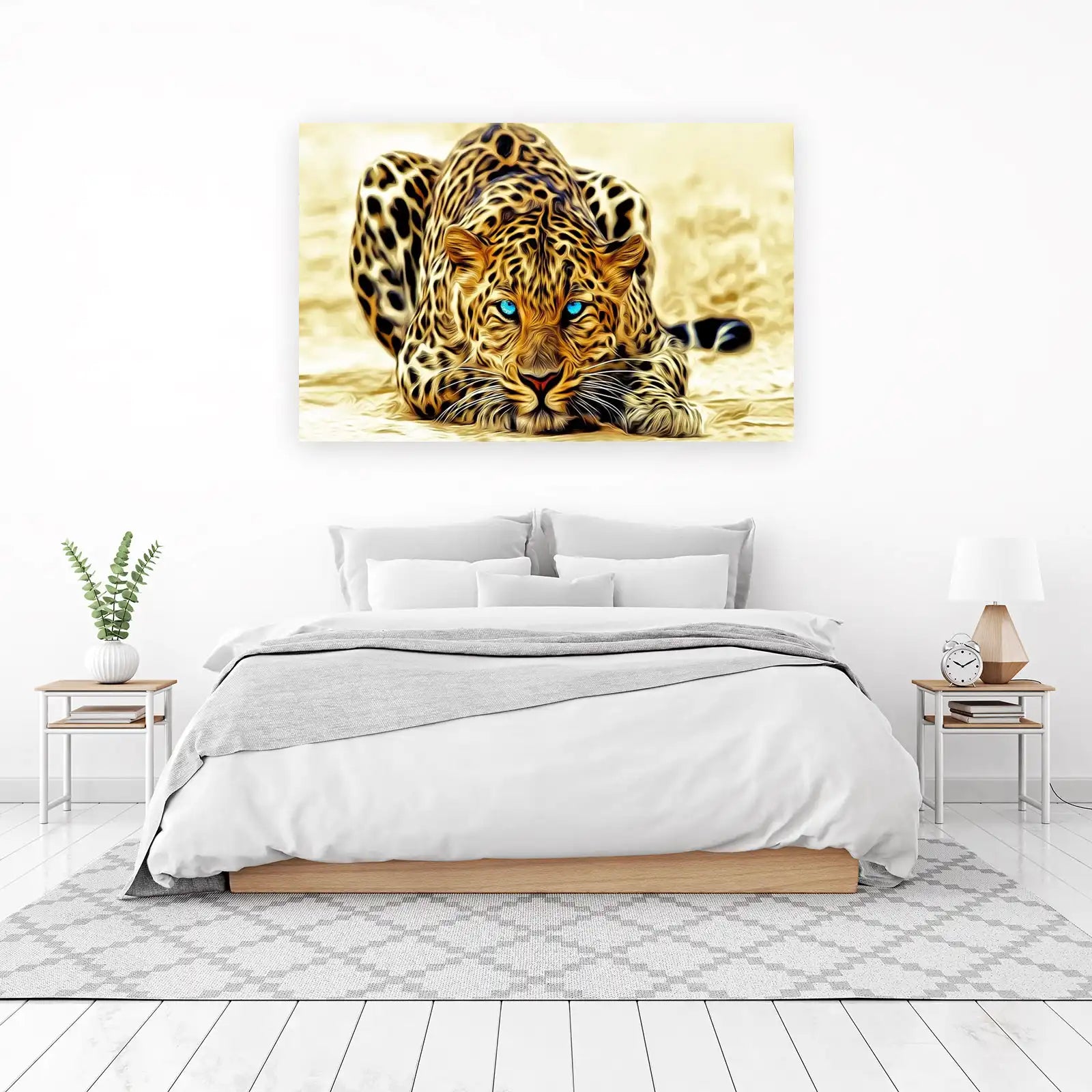 Mesmerizing Leopard Blue Eyes Wall Art