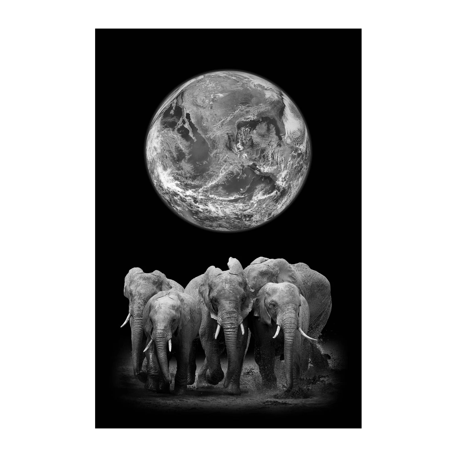 Majestic Elephants & Earth "Wanderlust" Wall Art