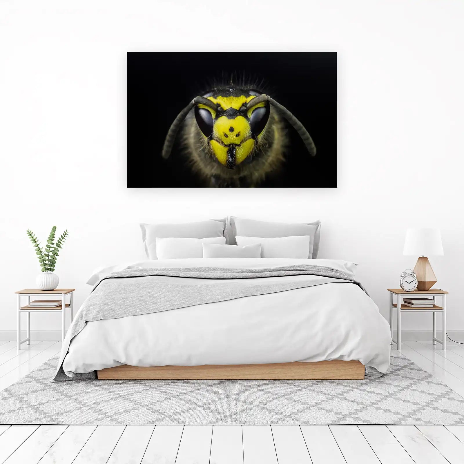 Striking Wasp Macro Photography Wall Art