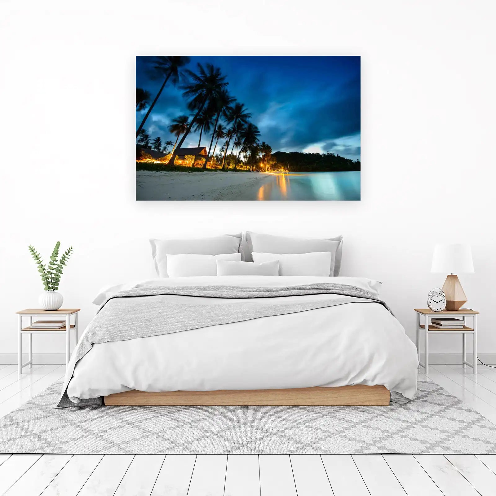 Tropical Paradise Night Beach Wall Art