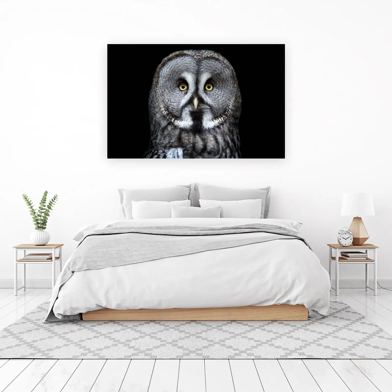 Majestic Great Grey Owl Portrait Wall Art