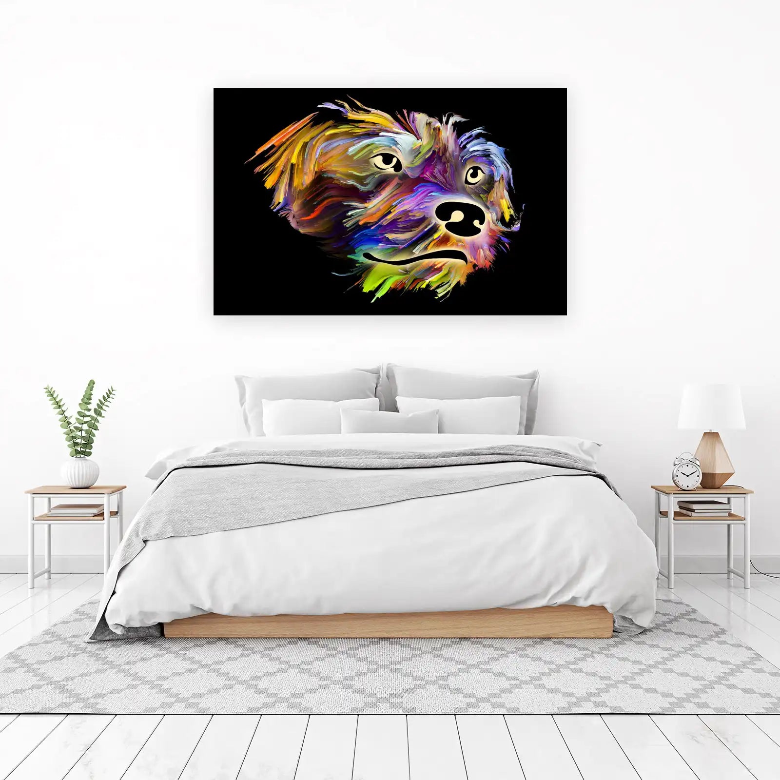 Vibrant Abstract Dog Portrait Wall Art