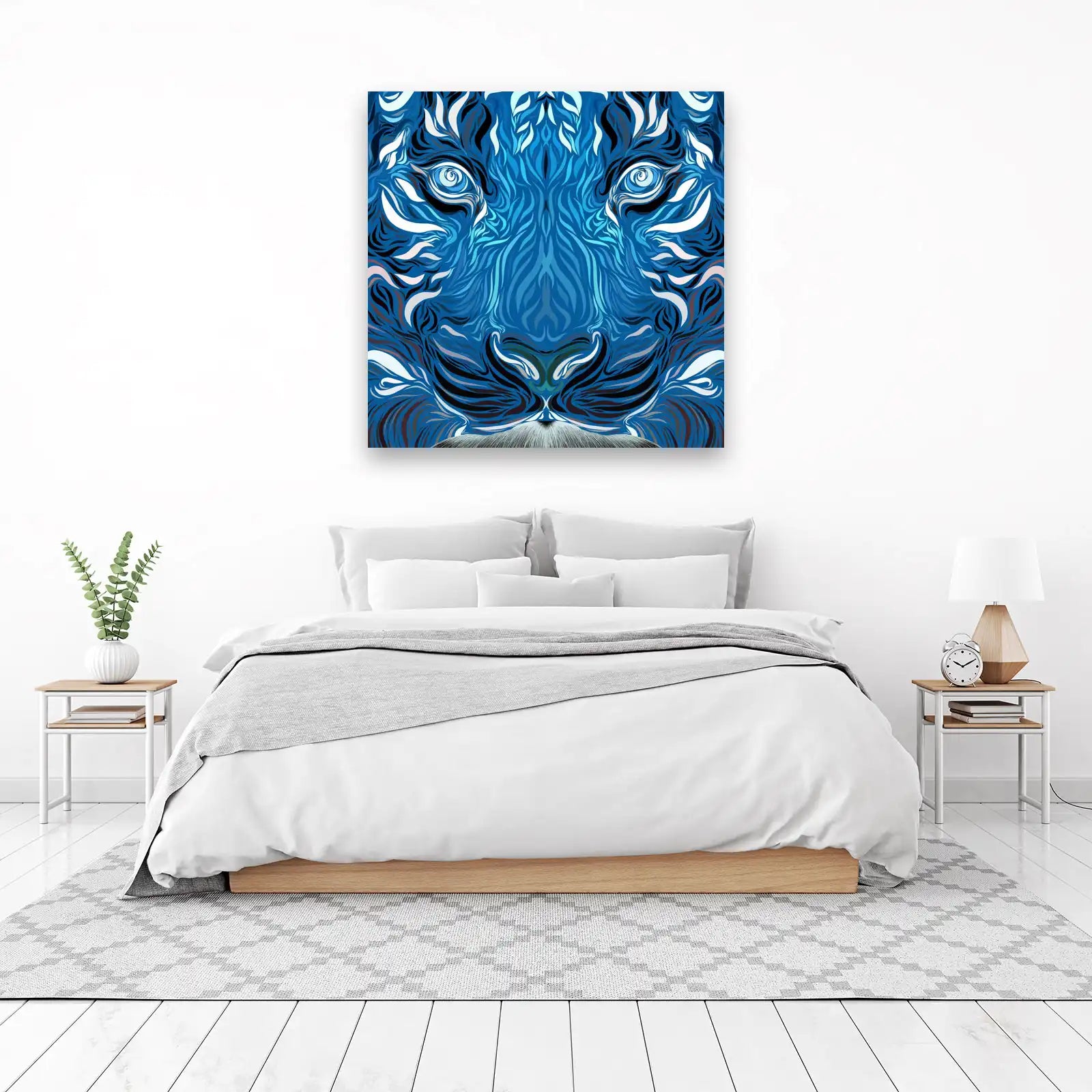 Mesmerizing Blue Tiger Abstract Wall Art