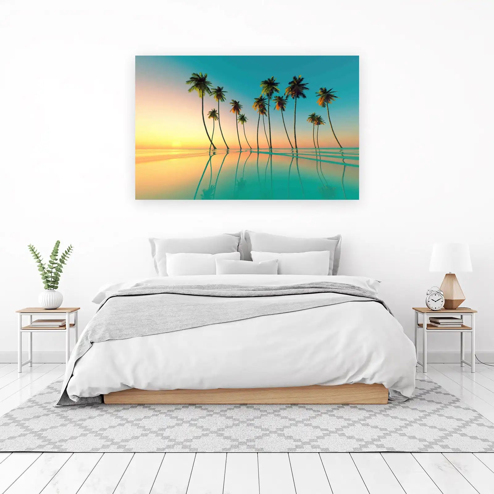 Tropical Sunset Palm Trees Wall Art