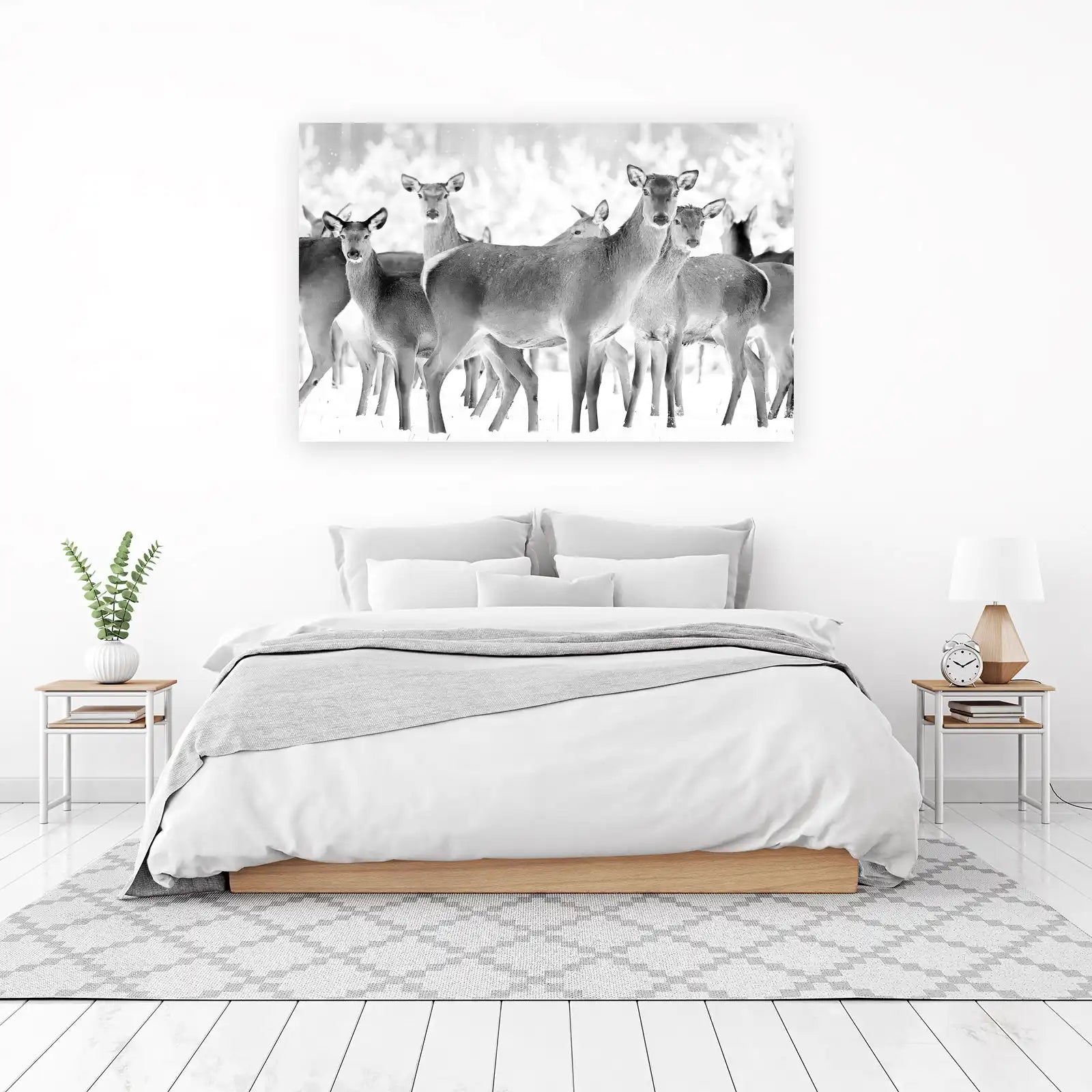 Serene Deer Winter Scene Wall Art