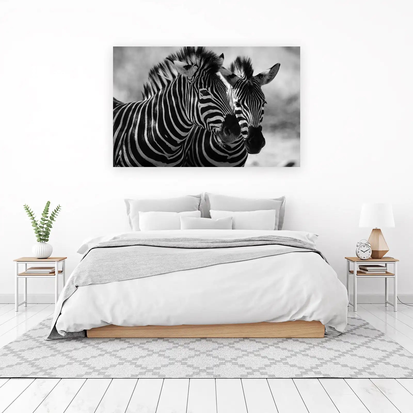 Striking Zebra Duo Black & White Wall Art