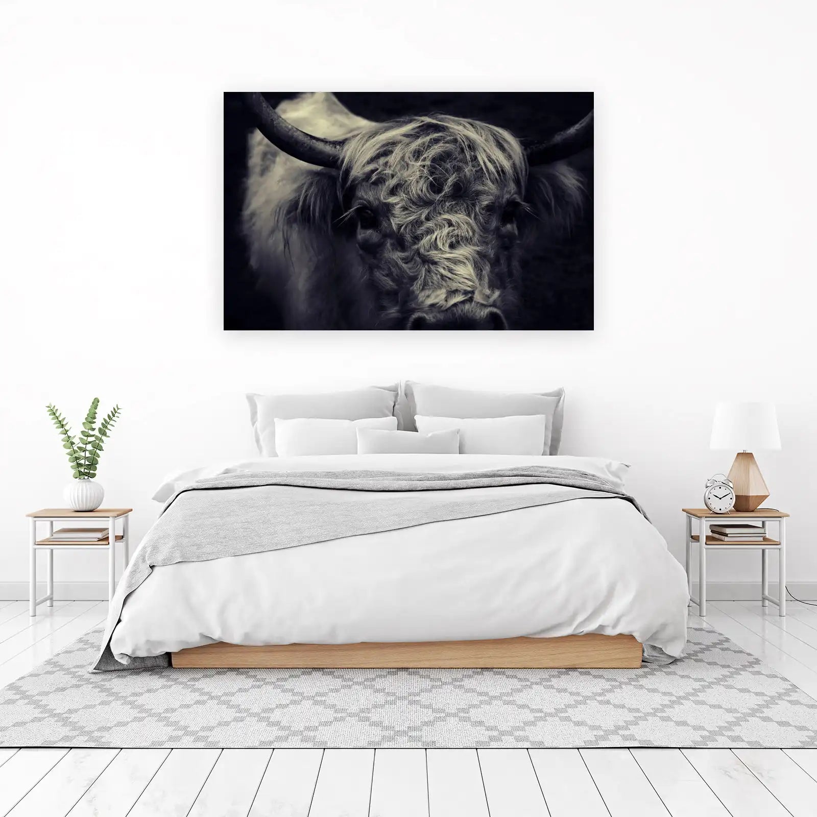 Majestic Highland Cow Portrait Wall Art
