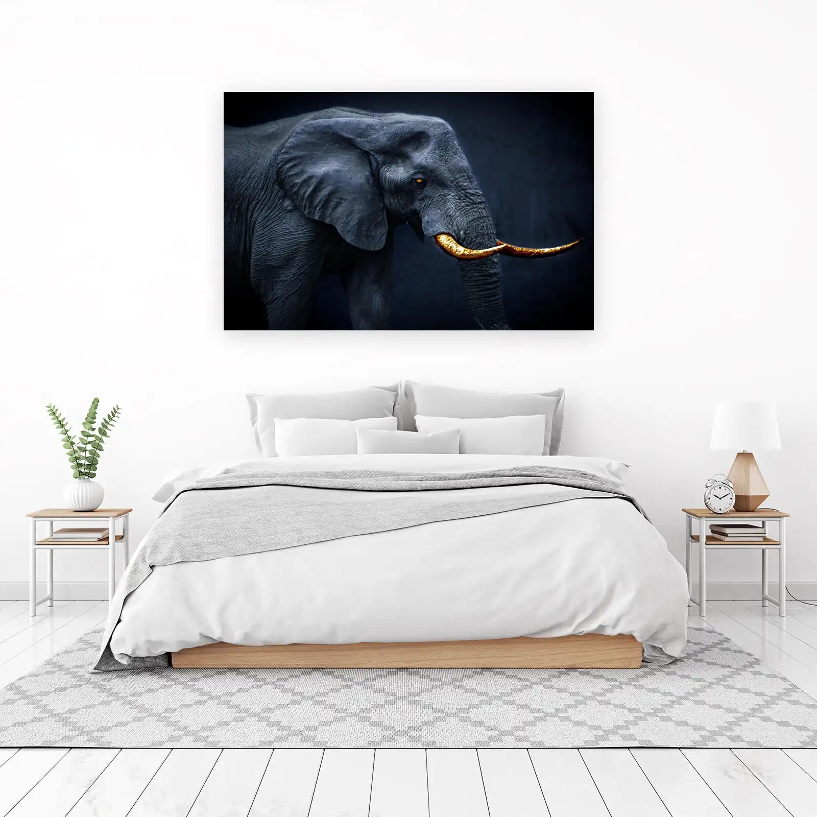 Majestic Gold Tusk Elephant Wall Art