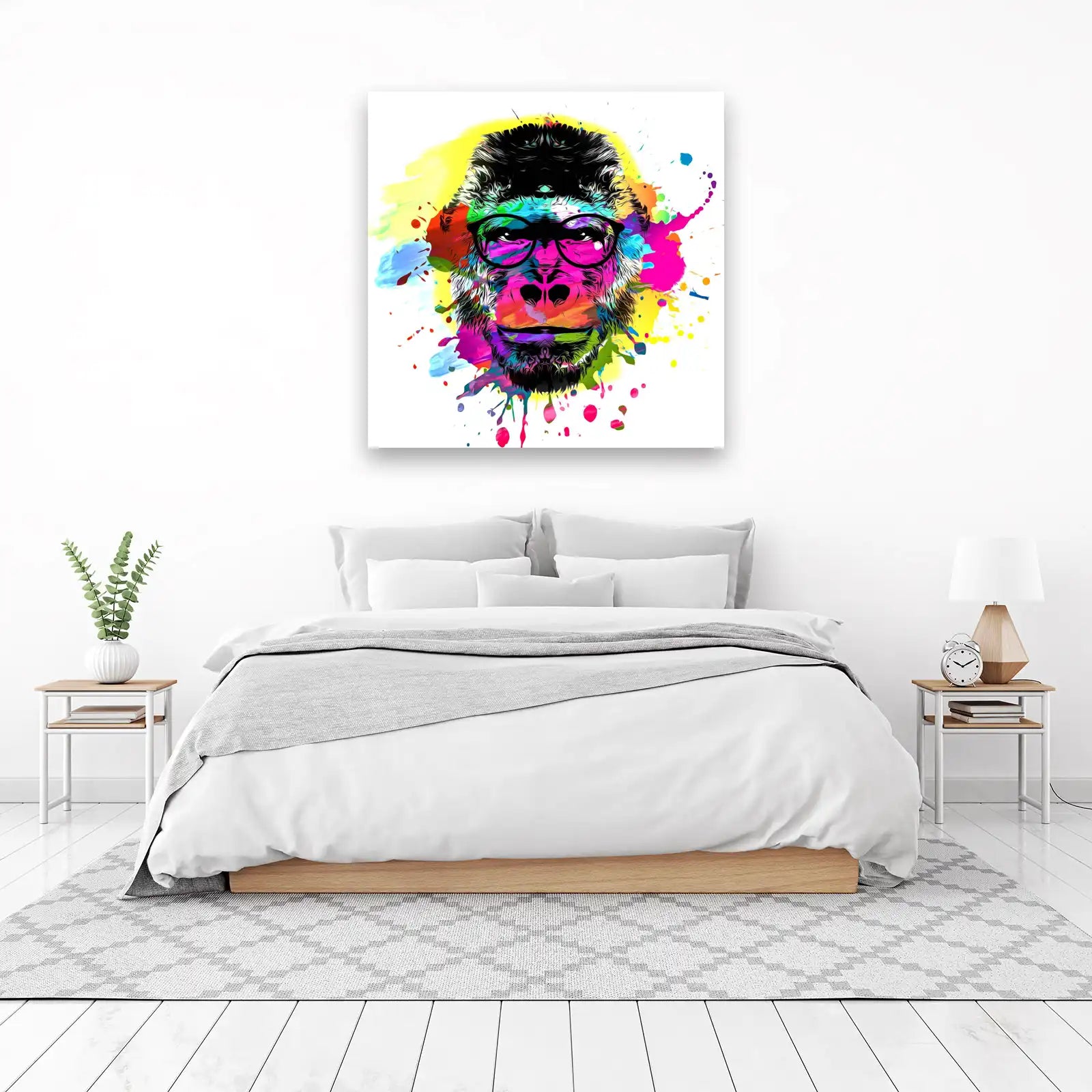 Vibrant Hipster Gorilla Pop Art Wall Art