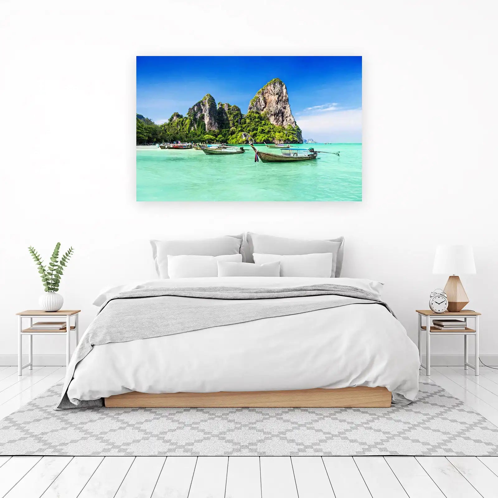 Tranquil Thai Island Boats Wall Art