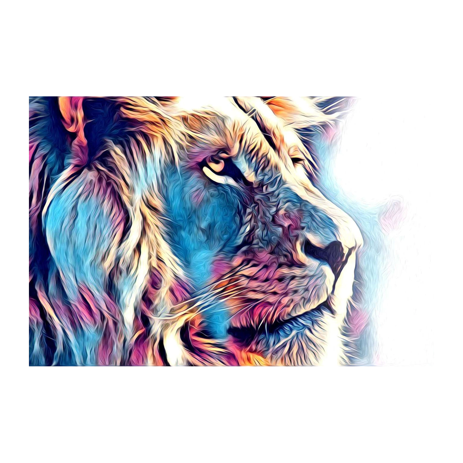 Majestic Lion Colorful Abstract Wall Art