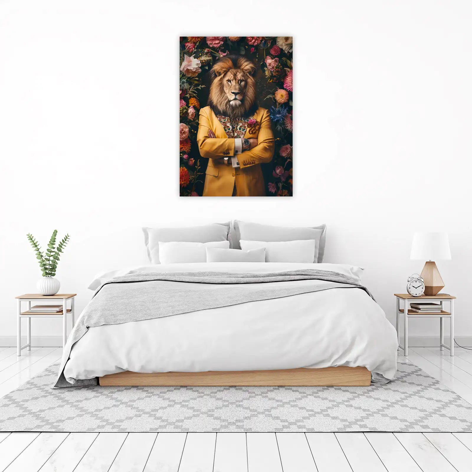 Regal Lion Portrait Yellow Suit Wall Art