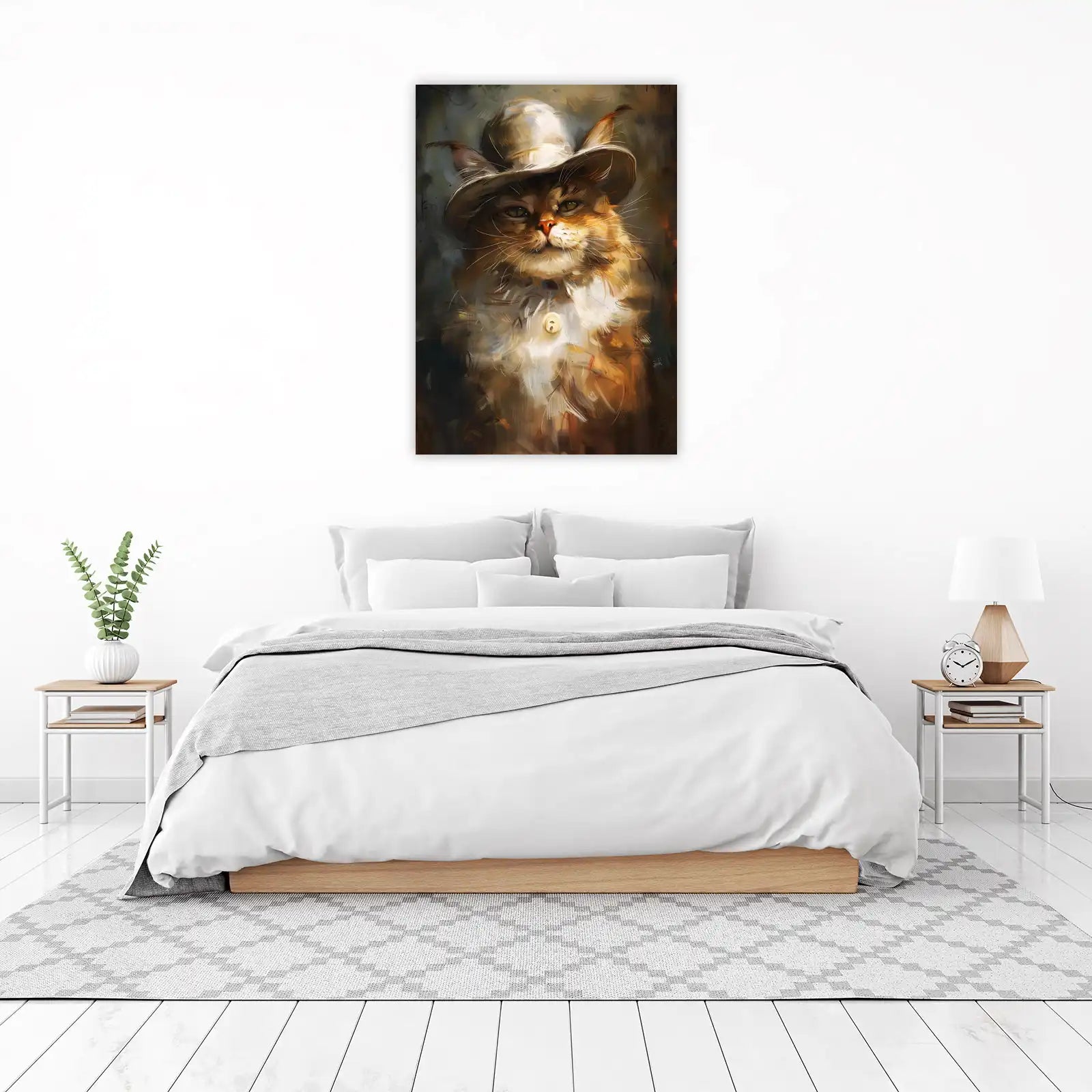Dapper Feline Hat Portrait Wall Art