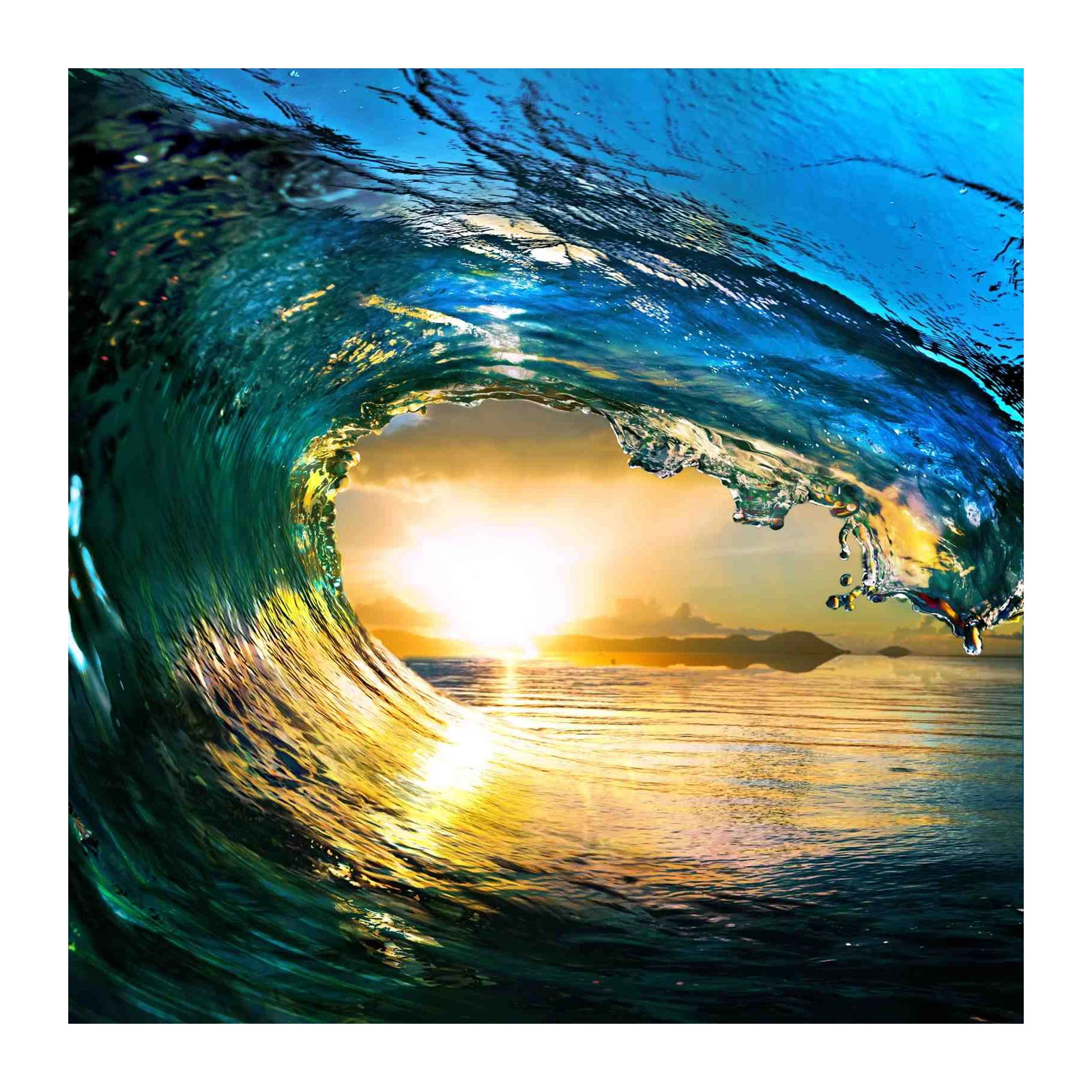 Sunrise Ocean Wave Wall Art