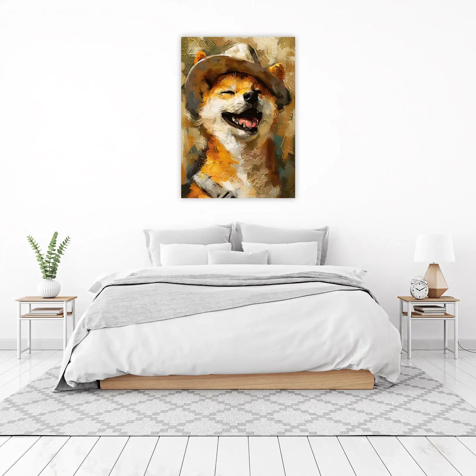 Joyful Shiba Inu Dog Art Wall Art