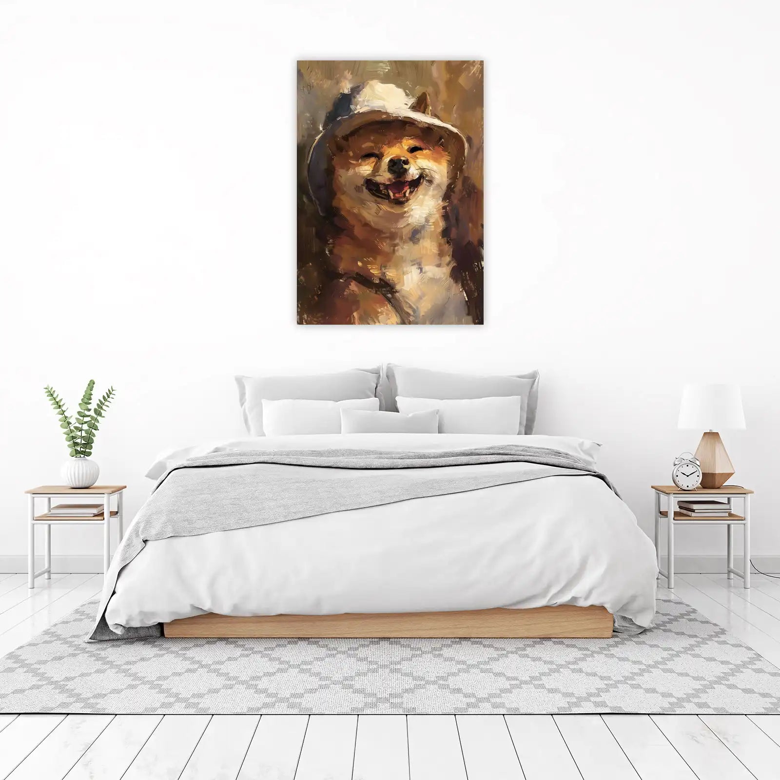 Joyful Shiba Inu Smile Dog Art Wall Art