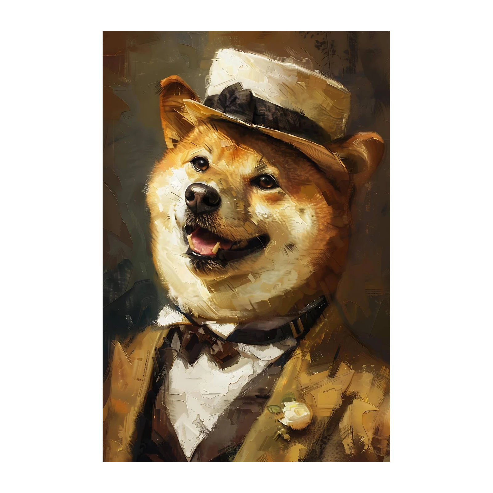 Dapper Shiba Inu Portrait Wall Art