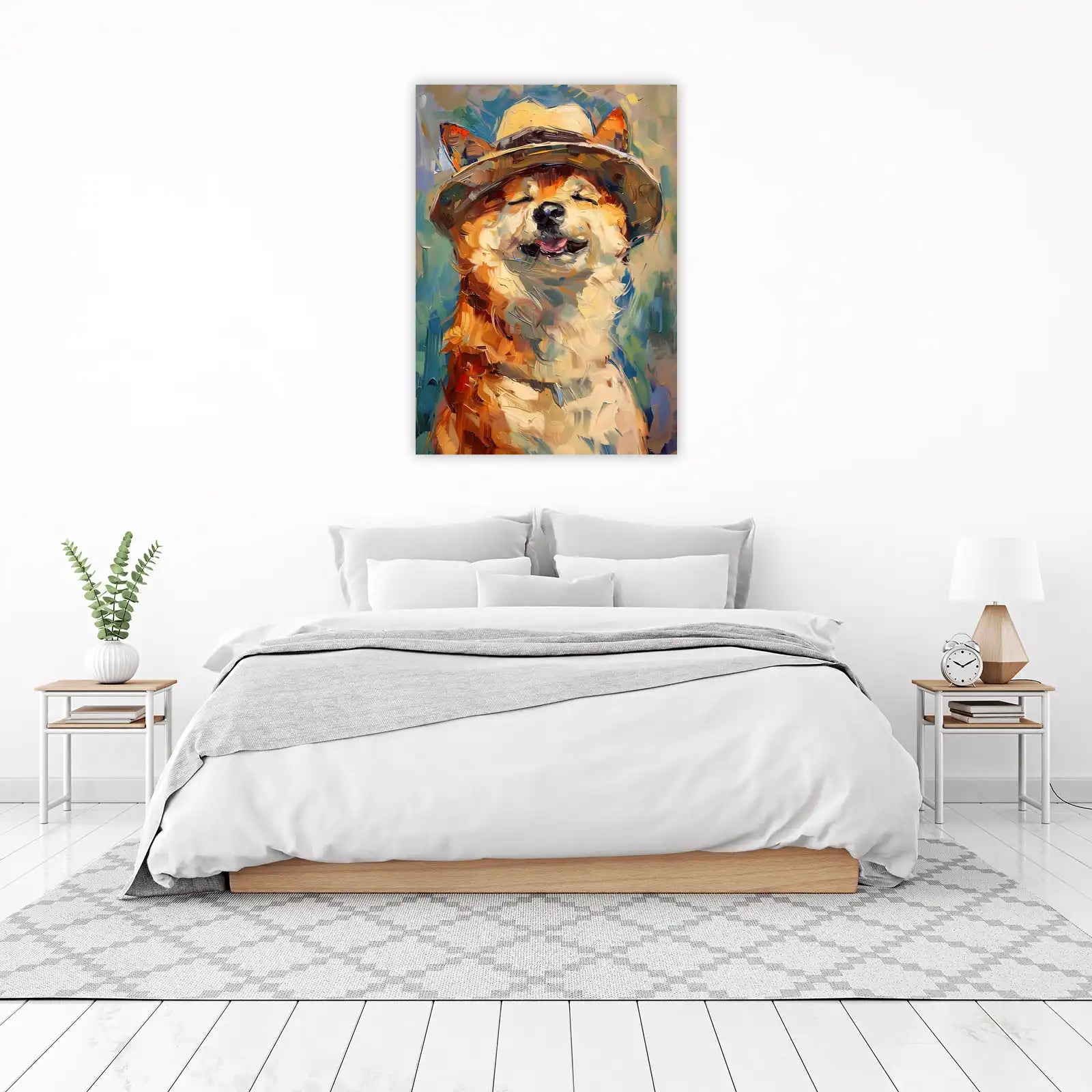 Joyful Shiba Inu Hat Lover Wall Art