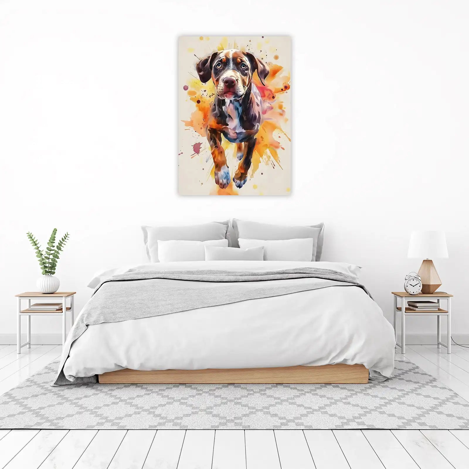 Vibrant Dog Watercolor Burst Wall Art
