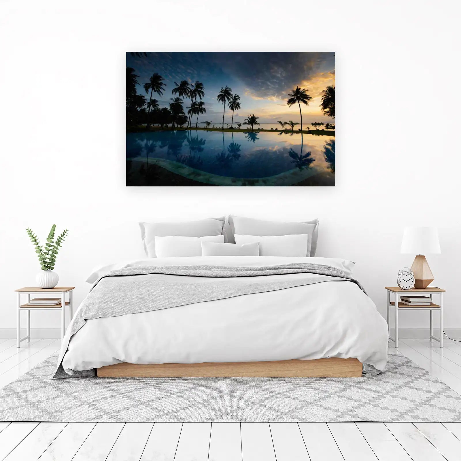 Tropical Sunset Pool Paradise Wall Art
