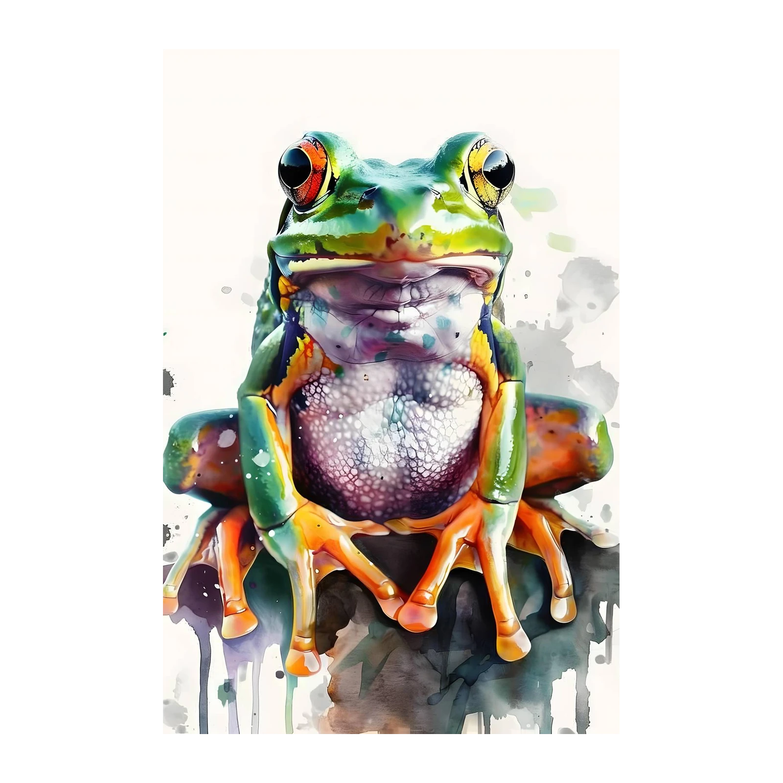 Vibrant Frog Portrait Wall Art - Nature Art