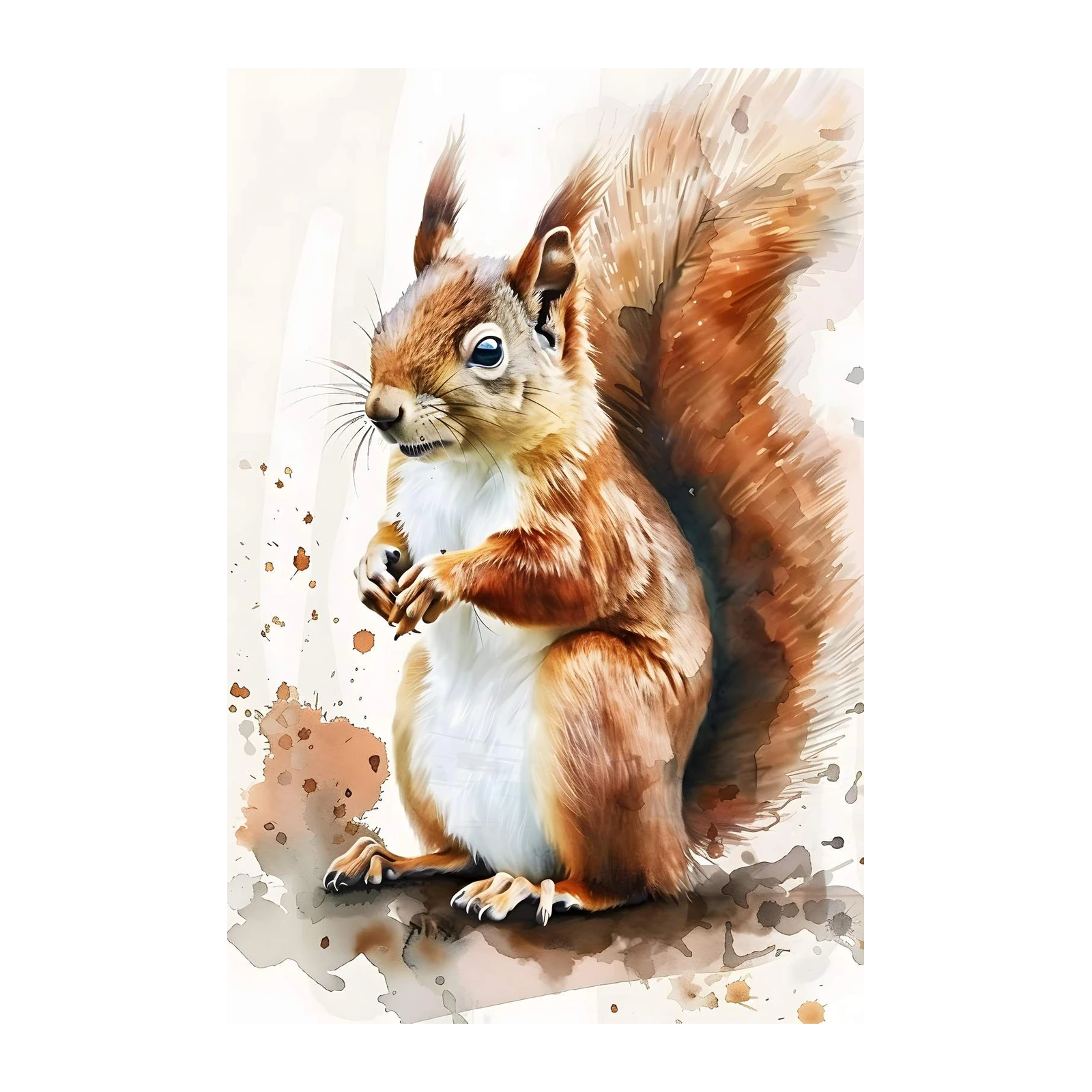 Charming Watercolor Squirrel Wall Art Art