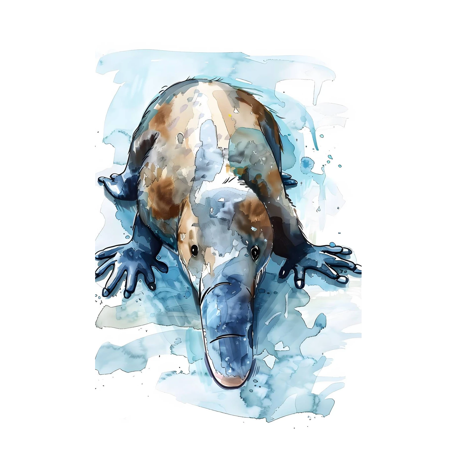 Whimsical Platypus Watercolor Wall Art Wall Art