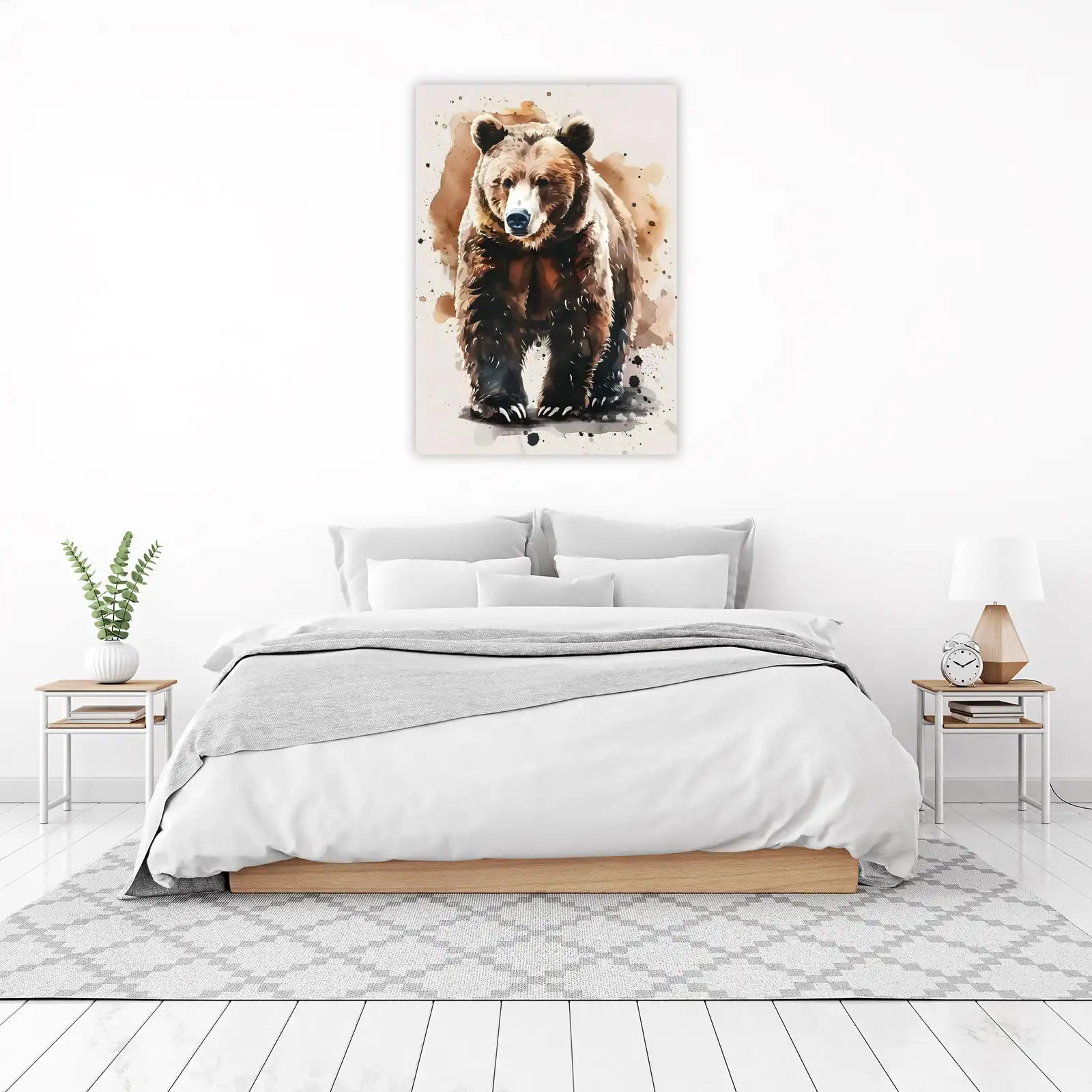 Majestic Bear Watercolor Wall Art