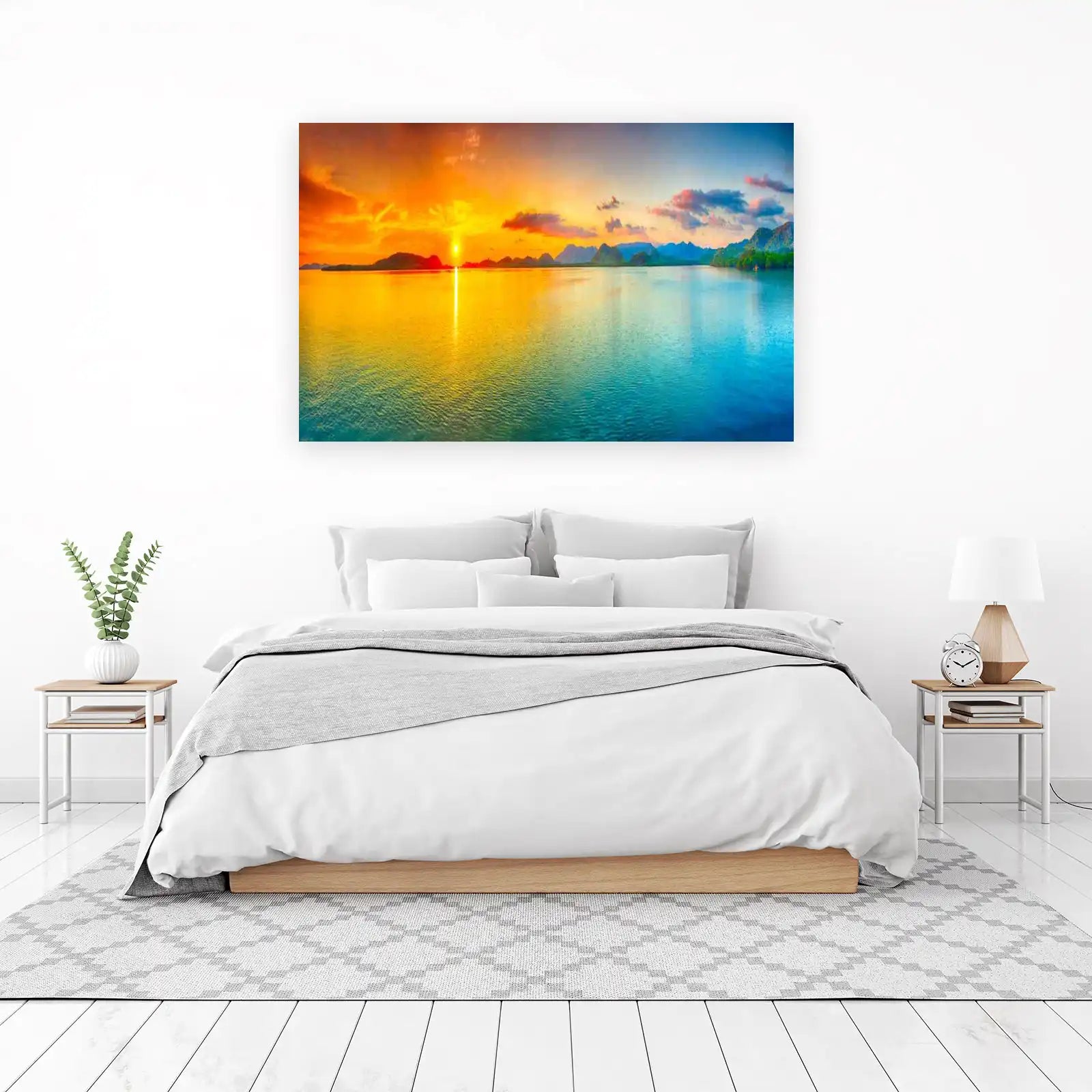 Vibrant Sunset Ocean Landscape Wall Art