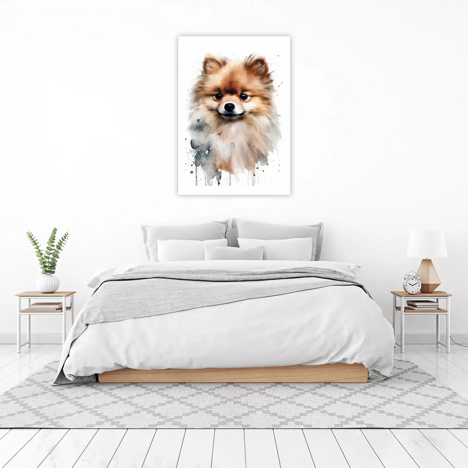 Adorable Pomeranian Watercolor Wall Art